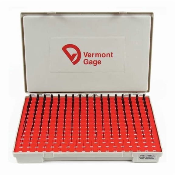 Vermont Gage Black Oxide Pin Gage Set 52102 Tool Steel - 60/62 Rc 901200300