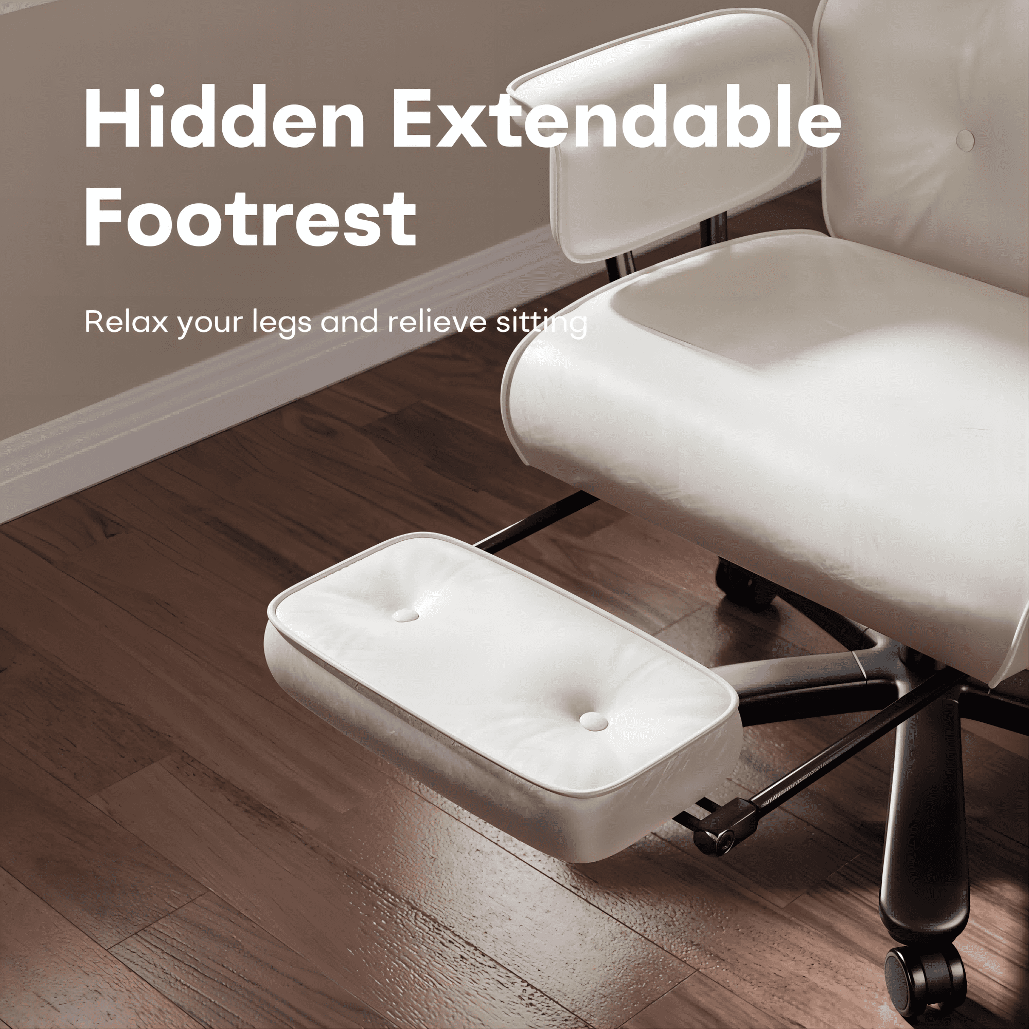 HomeZeer Big and Tall Office Chair 400LBS, Reclining Office Chair with Footrest and Wide Seat, Executive Desk Chair with High Back,Comfortable Computer Task Chair for Home Office, White