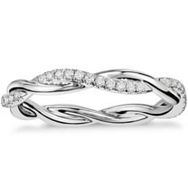 Pompeii 1/3 Ct Diamond Eternity Petite Twist Vine Eternity Wedding Ring 10k White Gold