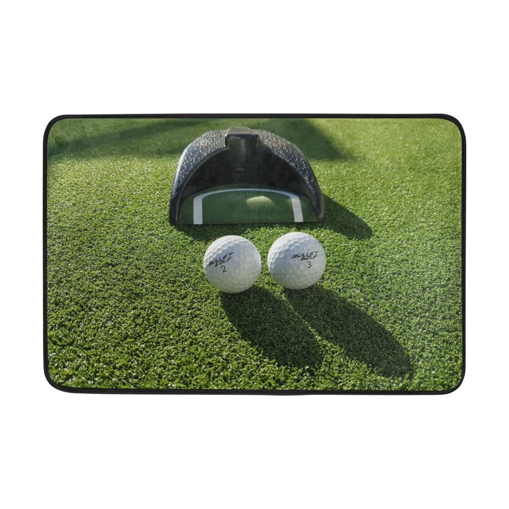 POPCreation Anti Slip Door Mat Vintage Golf In Grass Sport