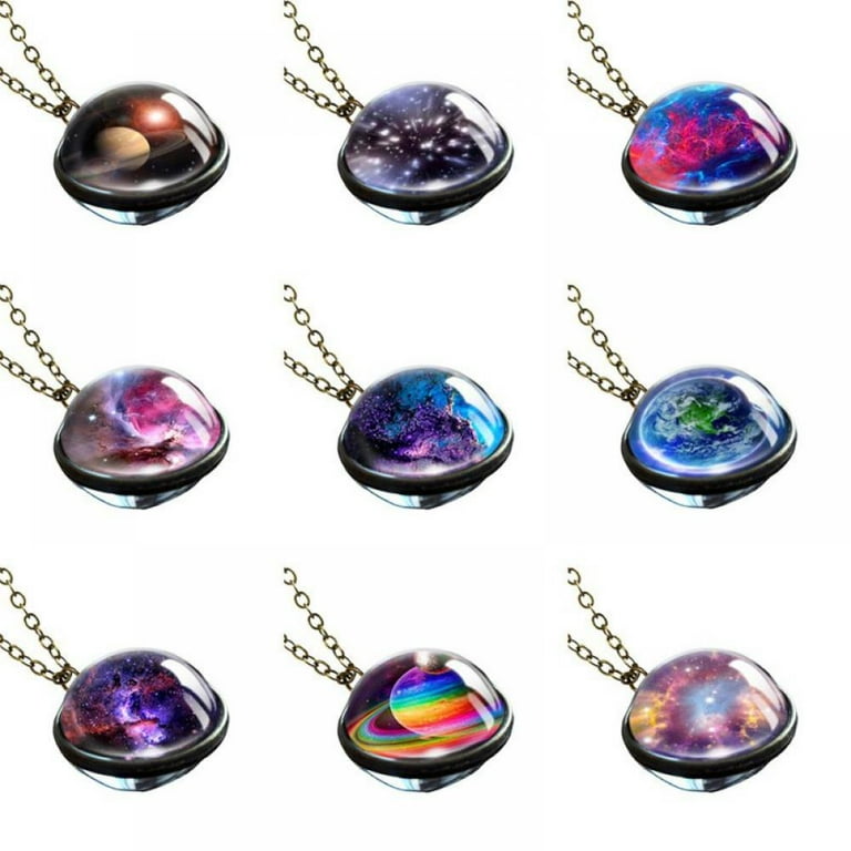 Stibadium Necklace Double-Sided Nebula Glass Time Gemstone Ball