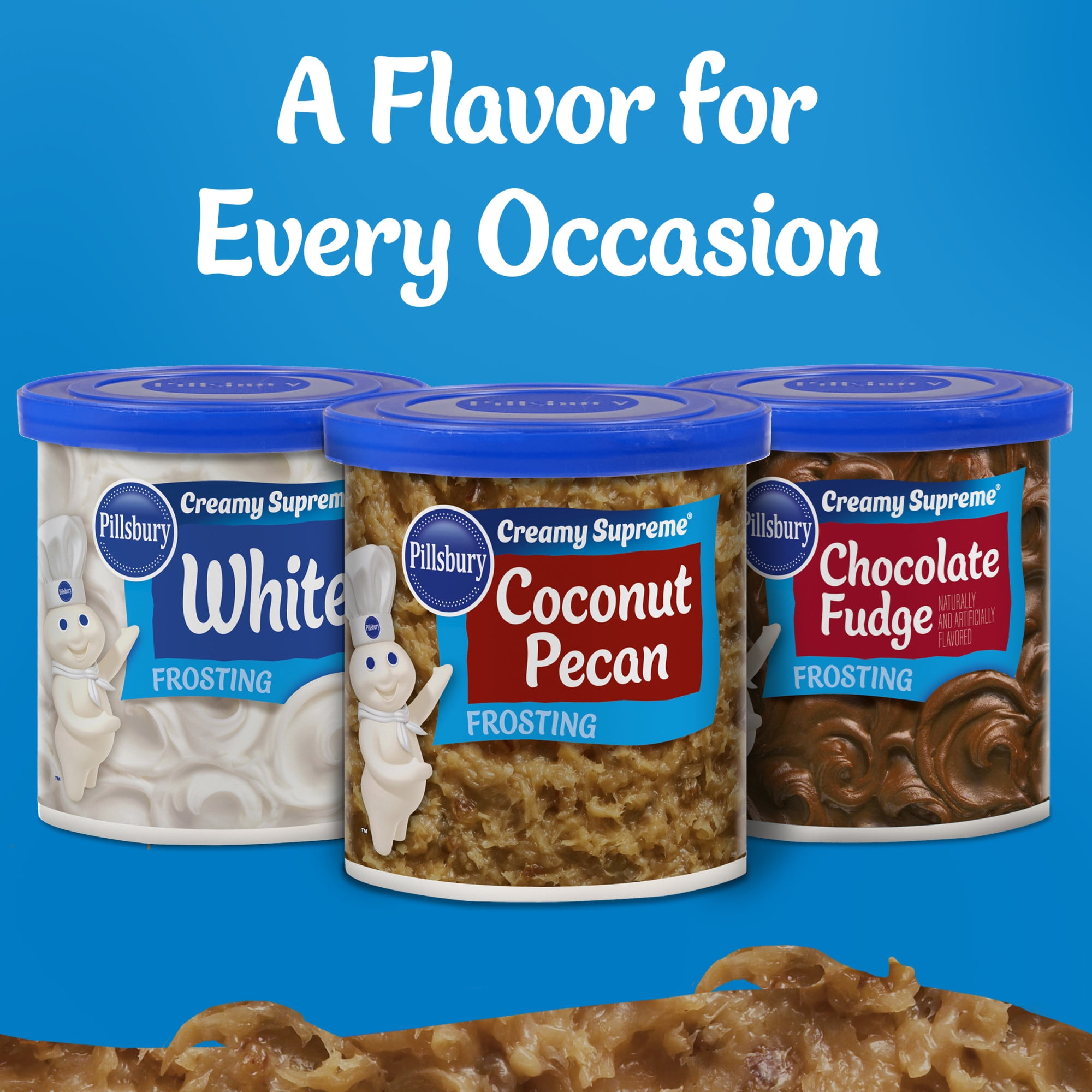 (6 pack) Pillsbury Creamy Supreme Coconut Pecan Frosting, 15 oz Tub