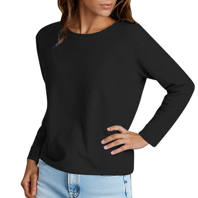 NJDVHB Manteau d'Hiver à Manches Longues pour Femmes avec Capuche, Chandail en Molleton Sans Capuche à Col Rond et Manches Longues pour Femmes