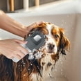 thumbnail image 2 of Skin-Friendly Soft Silicone Pet Brush with Shampoo Dispenser, Long Handle Cat and Dog Bath Brush for Long Short Haired Dogs and Cats, 2-in-1 Cat Grooming Brush Massage Brushes Fast Drying, Gray, 2 of 7
