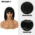 thumbnail image 3 of Unique Bargains Wigs for Women 12" Black Bob Wig with Wig Cap, 3 of 6