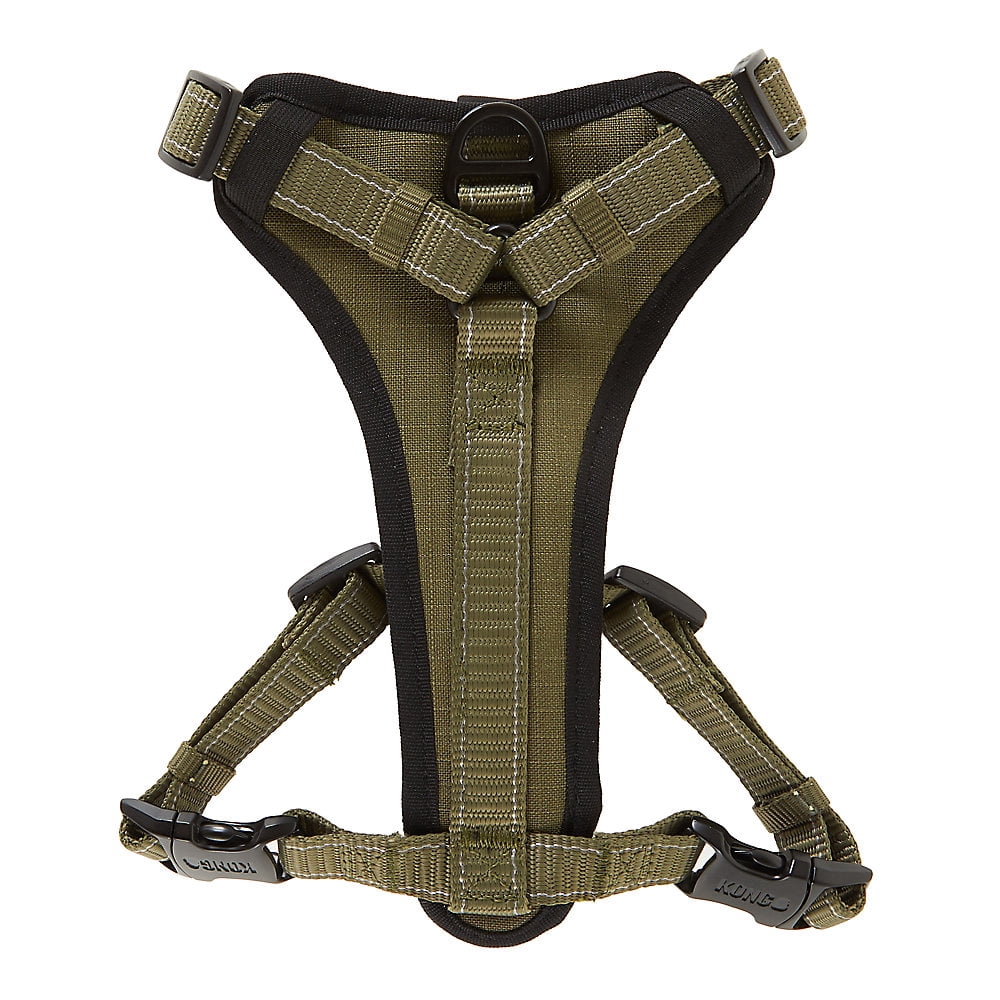 KONG Max Ultra Durable Neoprene Padded Chest Plate Dog Harness offered by The Barker Company (Green, Medium)