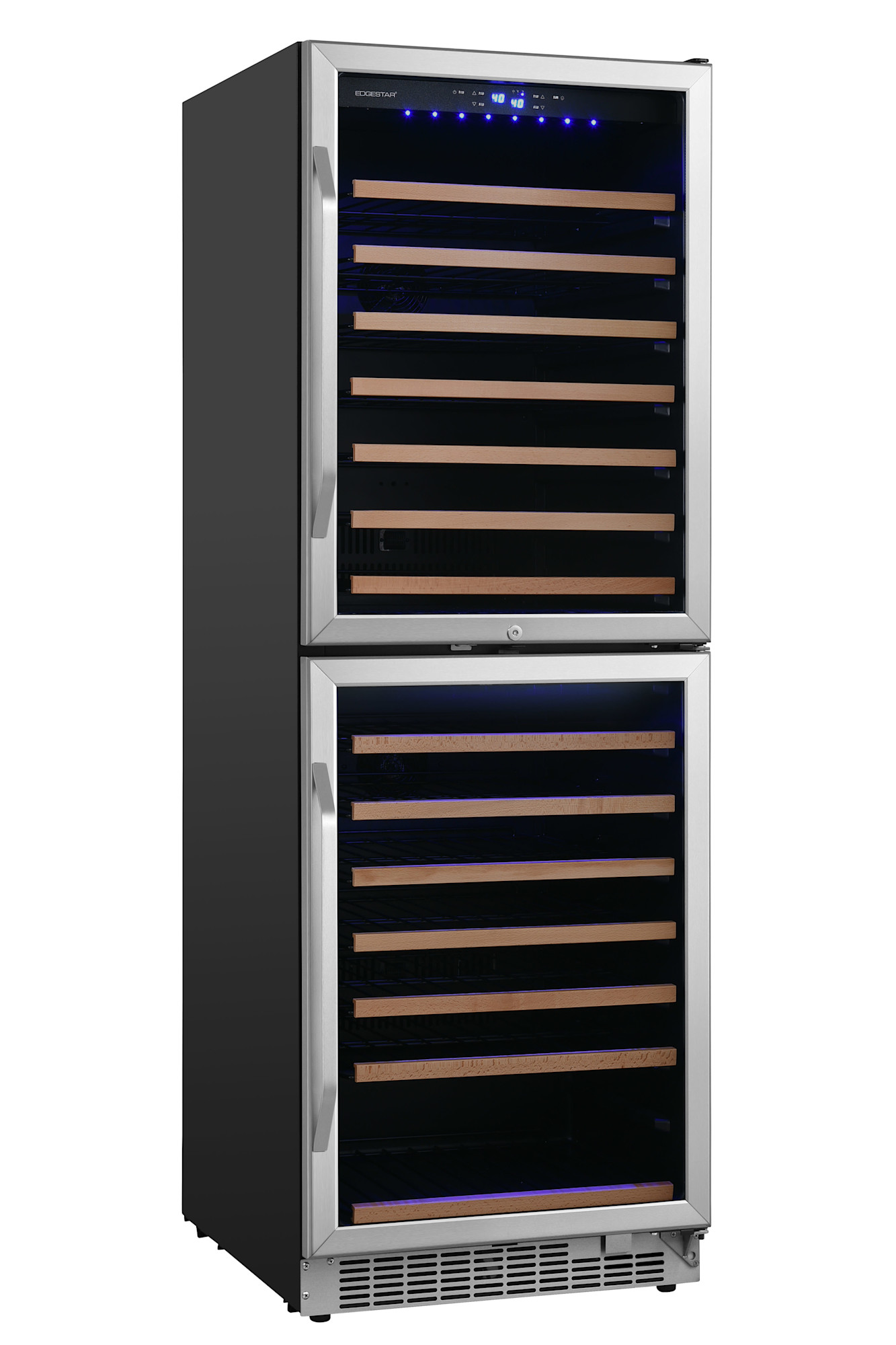 Edgestar Cwr1553dd 142 Bottle 24" Built-In Or Free Standing Dual Zone Double Door Wine