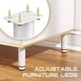 thumbnail image 4 of patas ajustables para muebles, patas de cocina ajustables de 18 cm, altura ajustable de 0 a 120 mm, patas redondas de metal y acero inoxidable para sofá, patas de gabinete con tornillos, color blanco, 4 of 5