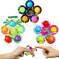 thumbnail image 1 of Paquete de 3 juguetes Pop, juguetes de burbujas de empuje de teñido anudado, suministros para fiestas Juego sensorial de hoyuelos simples, juguetes de manija navideña, 1 of 4