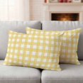 thumbnail image 2 of Lumbar Pillow Covers 20x12 Inch Set of 2, Yellow Buffalo Plaid Waterproof Outdoor Pillow Covers, Farmhouse Retro Checked Rustic Decorative Cushion Pillowcases for Couch, Sofa, Bed, Garden, Patio, 2 of 9
