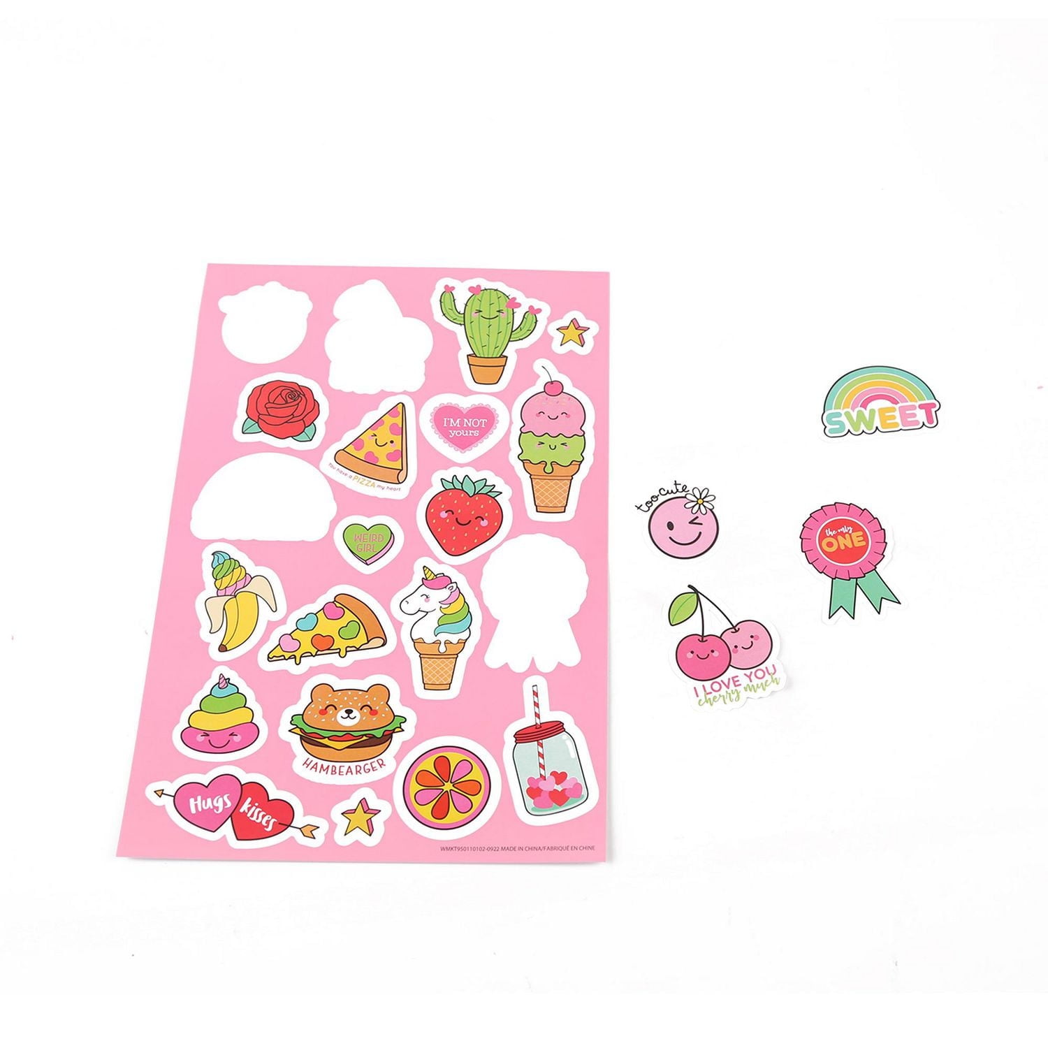 STICKERS-LIGHT PINK, 4 sheets as a set