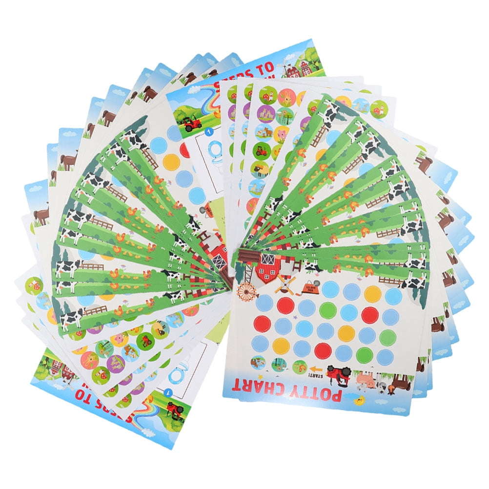 Construction Potty Training Sticker Chart Set - 10 Charts & 216 Stickers For Toddler Boys