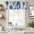 thumbnail image 3 of Watercolors Blue White Window Valance for Kitchen, Abstract Painting Rod Pocket Short Curtain for Small Windows, Light Filtering Decorative Valance, 54 x 18 Inch, 1 Panel, 3 of 9
