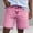 Pink, variant on kosheko Mens Denim Shorts, High Waist Straight Leg Cut, Washed Fabric with Slim Fit for Daily Business Casual Occasions Blue L