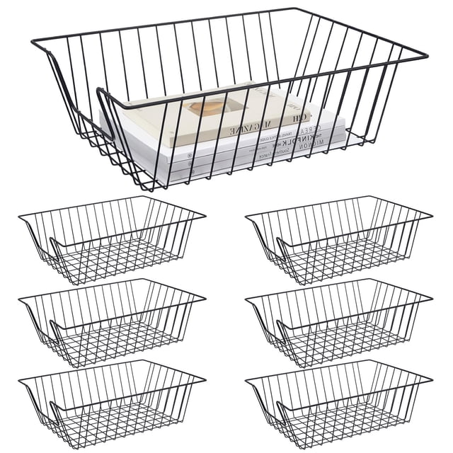 Yeaqee 6 Pcs Letter Tray Wire Paper Trays Stackable File Desk Organizer Metal File Paper Holder Basket for Desk Desktop Letter Storage for Office Hom