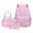 Pink, variant on 3-Piece Campus Travel Backpack Set with Lunch Bag and Pencil Case - Spacious Ergonomic Carrier for Comfortable Commute - Sturdy Nylon Bag for College and Outdoor Use