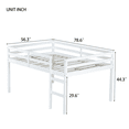 thumbnail image 4 of Tcbosik Full Size Low Loft Bed, Wood Bed Frame with Guardrail and Ladder, No Box Spring Needed, White, 4 of 9