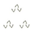 thumbnail image 3 of Guardoinrt Superbe Filigrane 3 Trous Connecteur Menuiser Bijoux Bricolage Résultats Blanc K 3Set, 3 of 6