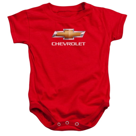 Chevrolet Chevy Bowtie Stacked Infant Snapsuit Red
