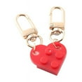 thumbnail image 3 of Llavero con forma de corazón de bloques de construcción dos en uno con empalme de colores dulces Llavero de pareja de clase, 3 of 6