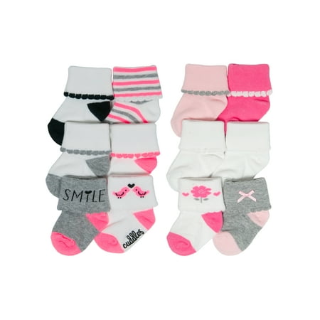 - Scallop Cuff Fashion Sock Set, 12 Pack (Baby Girls)