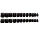 thumbnail image 4 of 24 Piezas de Uñas Cortas Falsas Mate, Uñas de Color Negro, Cubierta , Uñas Falsas, Consejos Artísticos, Conjunto para Bodas, Fiestas, N 02 Colco Puntas de arte de uñas falsas, 4 of 7
