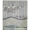 thumbnail image 3 of RLF Home French Tableau Classic Toile Stripe and Solid Fabric Gimp Trim Ivory Lining No Header Glory Valance 50" X 16" Gray, 3 of 4