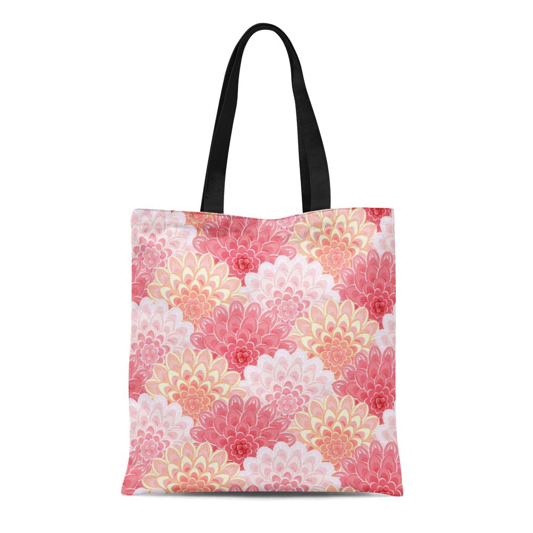 Handbag Casual Fashion Large Capacity Tote Bag Carry Reusable Classic Stamp Flower Pattern 
