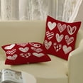 thumbnail image 6 of Valentine''s Day Pillow Covers 16x16 Set of 2, White Hearts Throw Pillows Red Valentine''s Day Decor Cushion Case Decorations for Home Couch Sofa Outdoor, 6 of 6