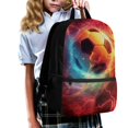 thumbnail image 3 of Uourmeti Flame Soccer Design Spacious Storage Backpack, 17 Inch Smooth Zipper School Backpack High Quality Student Bookbag for Adults, 3 of 6