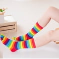 thumbnail image 5 of Breathable Full Finger Toe Socks Middle Socks Athletic Toe Separated Socks Colorful Rainbow Striped Socks for Women, 5 of 9