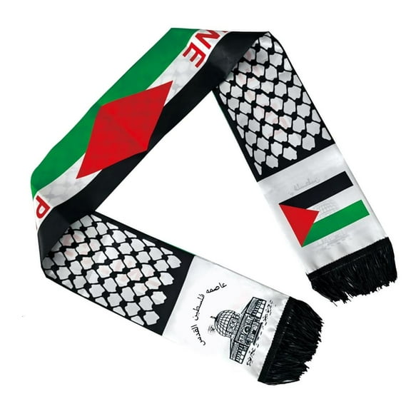 Oasiva Vibrant Scarf with PalestineFlag Print Fringed Neck Scarf Party Headscarf Neckwrap for Any Occasion PalestineFlag Shawl