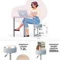 thumbnail image 2 of Velvet Vanity Stool, Vanity Chair for Makeup Room Round Storage Ottoman for Living Room Height Adjustable 360°Swivel Foot Stools, Grey, 2 of 14