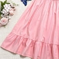 thumbnail image 4 of Splozh Girl's Dresses 2-15 Years Cotton Ruffle Sleeve Tiered Swing A-Line Cute Midi Casual Sundress,Pink,2-3 Years, 4 of 6
