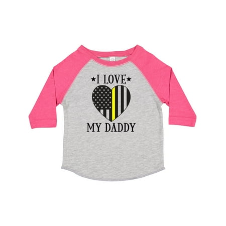 

Inktastic Dispatcher Daddy Gold Line Emergency Gift Toddler Boy or Toddler Girl T-Shirt