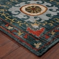 thumbnail image 3 of HomeRoots 510704 5 x 8 ft. Teal Blue Rust Gold & Ivory Floral Power Loom Stain Resistant Rectangle Area Rug, 3 of 5