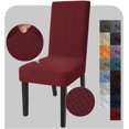 thumbnail image 1 of Stretch Chair Covers for Dining Chairs Set of 2 Decorative Jacquard Dining Room Chair Covers Washable Kitchen Chair Slip Covers for Dining Room, Hotel, Party (2, Wine Red), 1 of 7