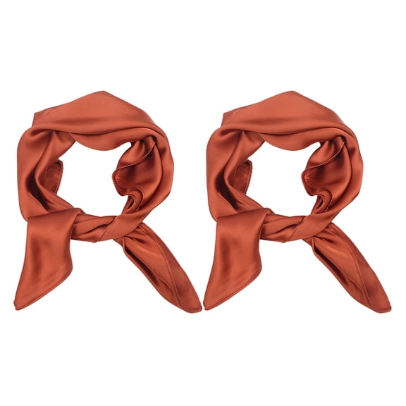 WRITWAA 2-Pack Women's Silk Neck Scarves, Color Neckerchiefs, Elegant Fashion Accessories for Daily and Casual Wear