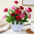 thumbnail image 4 of Arreglo floral artificial de plástico para interiores con pequeñas plantas en maceta, múltiples colores, decorativo para hogar, oficina y escritorio., 4 of 6