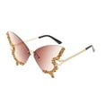 thumbnail image 2 of WTOBBY Butterfly Diamond Sunglasses, Rimless Fashion Sun Glasses with Full UV Protection, Women's Outdoor Accessory for Clothing Matching,Light Brown, 2 of 5