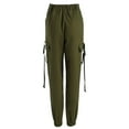 thumbnail image 6 of Sngxgn Women Cargo Trousers Drawstring Baggy Pants Loose Jogger Pants Pants Trendy Streetwear(Green,M), 6 of 9