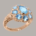 thumbnail image 2 of LBG British Made 18k Rose Gold Genuine Natural Blue Topaz Womens Anniversary Ring - 33 size options - Size 5.5, 2 of 8