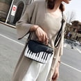 thumbnail image 1 of Bolsa de cuero de piano para mujer, bandolera con solapa, bandolera (negro) Ehuebsd Para Estrenar, 1 of 8