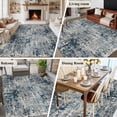 thumbnail image 6 of Navy Blue Grey Washable Living Room Rugs 5'x8', Abstract Modern Boho Mottled Vintage Low Pile Throw Large Area Rug Non-Slip Sturdy Edge Binding Carpet for Living Room Kitchen Office, 6 of 9