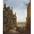 thumbnail image 2 of Marlow, William 26x31 White Modern Wood Framed Museum Art Print Titled - A View of The Thames at Southwark Looking Towards The City, 2 of 4