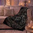 thumbnail image 6 of Biker Eagle Motorcycle Art Black Bold Mechanical, Festive Holiday Scene, Warm Flannel Blanket for Living Room and Reading Nook, Art Lovers person's Day Gift, Artistic Home Decor, 6 of 9