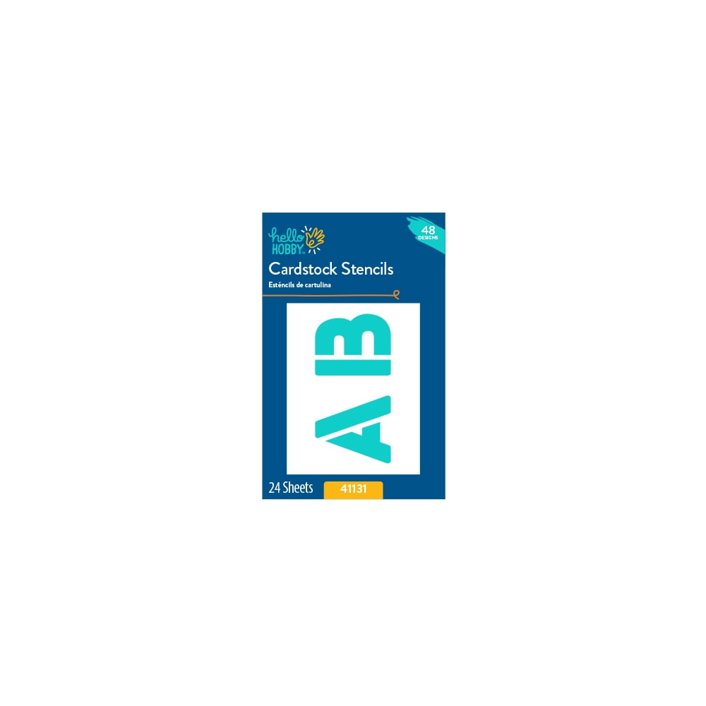 Hello Hobby 2' Letter & Number Solid Print Stencil (48 Pieces), Synthetic
