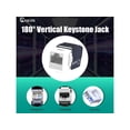 thumbnail image 2 of Vertical 180° Toolless CAT6 Keystone Jacks UTP RJ45 Ethernet Connectors White 50-Pack, 2 of 5