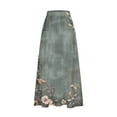 thumbnail image 4 of Mqqzkk Womens Plus Size Skirt Flower Graphic Print Midi Skirts Long Pleated High Waisted A Line Skirts With Side Pockets, 4 of 5