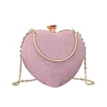 thumbnail image 1 of Bolso de hombro de moda en forma de corazón para mujer | Bolso de mano con correa de cadena | Múltiples opciones de color: Negro, rosa, azul, dorado | Material duradero | Tamaño mediano | Regalo, 1 of 1